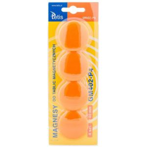 Magnesy Tetis 4cm Pomarańczowe, 4szt
